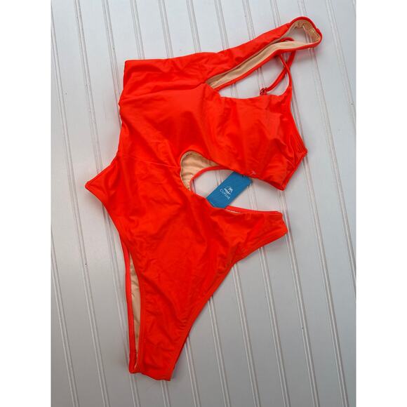 NWT Cupshe One-Piece Swimsuit Orange Cutout & Tummy Control 1 PC Swim Bundle M - Picture 4 of 10